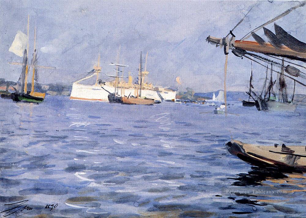 Le cuirassé de Baltimore dans le port de Stockholm Anders Zorn Peintures à l'huile